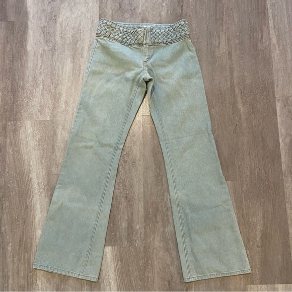 GAP Denim - Gap Y2K Size 4 Low Rise Boot Cut Hip Hugger Light Blue Bareback Denim Jeans
